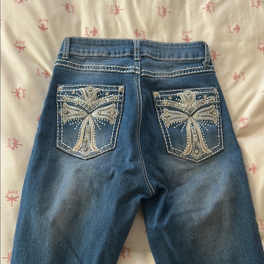 H&Y decorated bootcut jeans